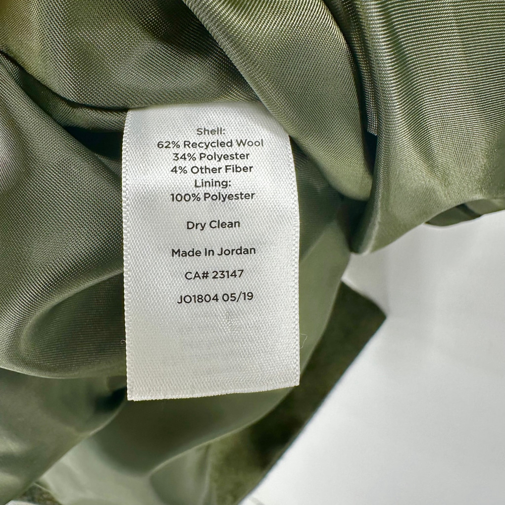 TALBOTS Green BRUSHED ITALIAN WOOL Double Breasted PEA COAT Blazer WOMENS 12 - Picture 7 of 9